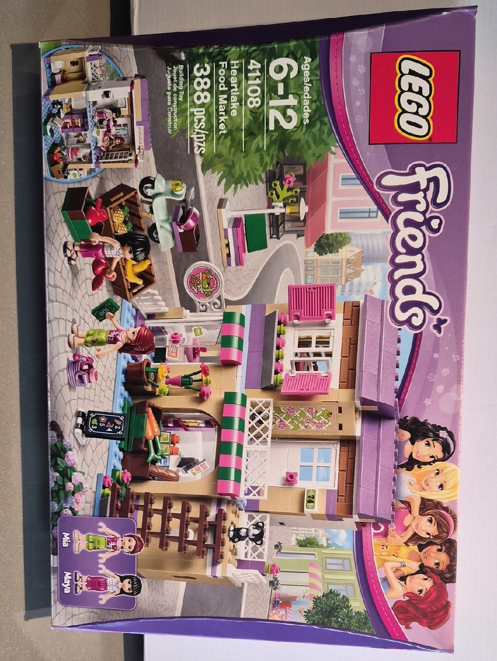 Lego Friends Heartlake Market Building with Pink, Purple, Tan and Green Accents